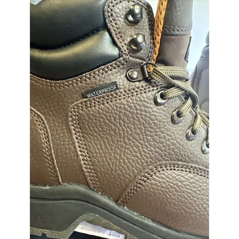 Brahma Steel Toe Boots Size 7 Men's Leather Waterproof Lined Comfort Brown NEW
